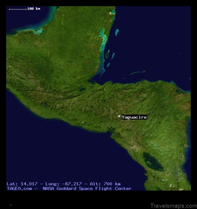 Map of Yaguacire Honduras