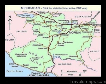 Map of Carácuaro Mexico