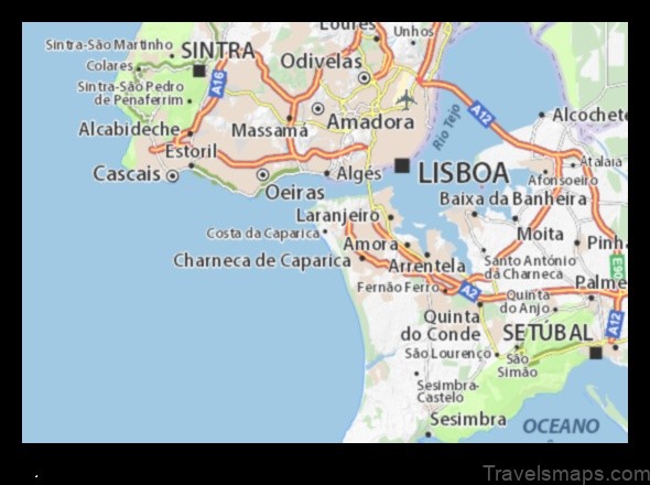 Map of Caparica Portugal