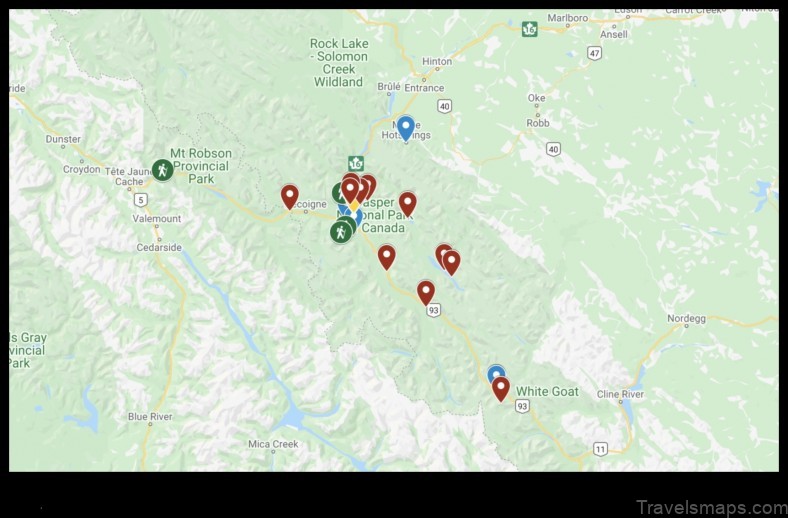 Map of Jasper Canada
