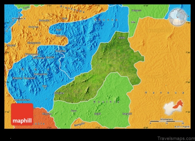 Map of Facobly Côte d'Ivoire