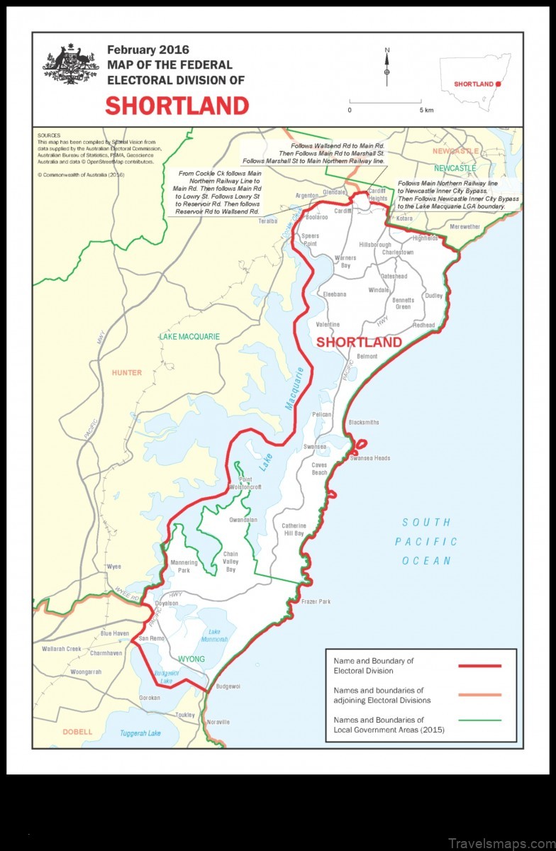 Map of Shortland Australia