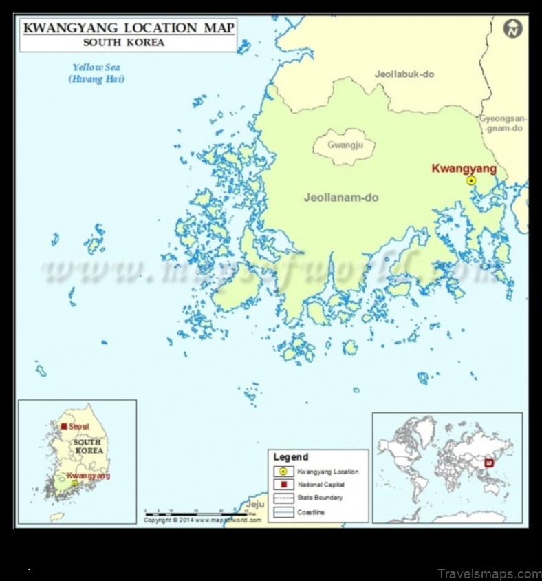 Map of Kwangyang Korea, Republic of
