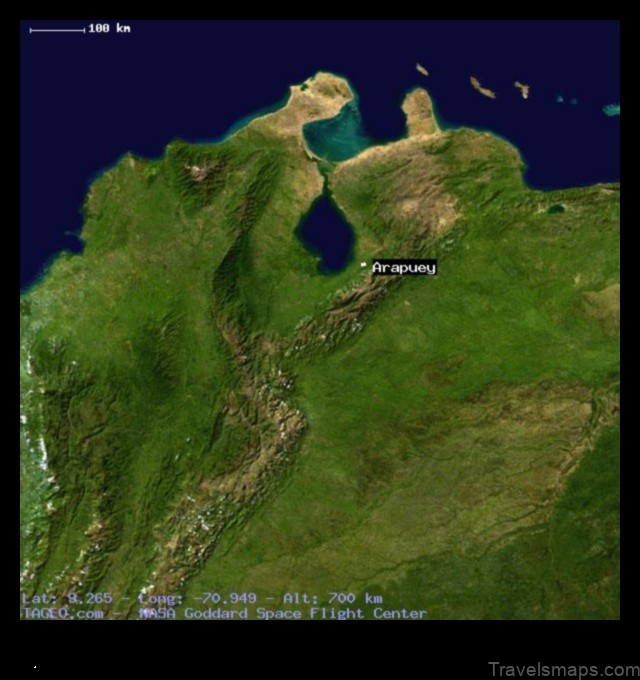 Map of Arapuey Venezuela, Bolivarian Rep. of