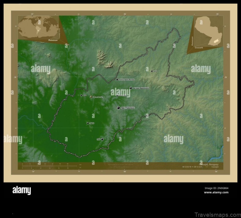 Map of General Higinio Morínigo Paraguay