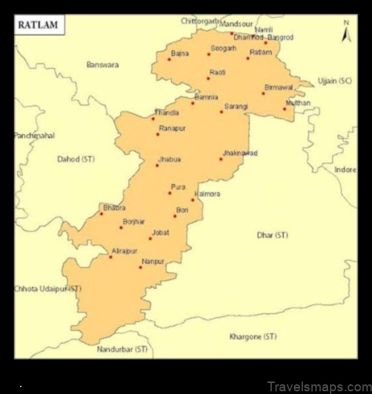 Map of Ratlām India