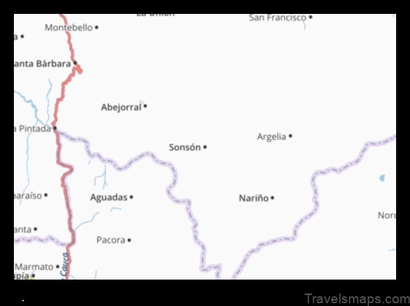 Map of Sonsón Colombia