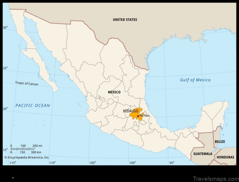 Map of Hidalgo Mexico