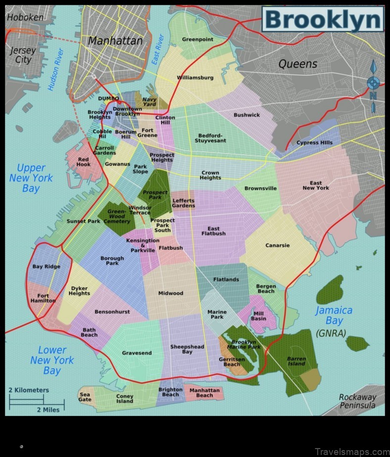 Map of East Brooklyn United States