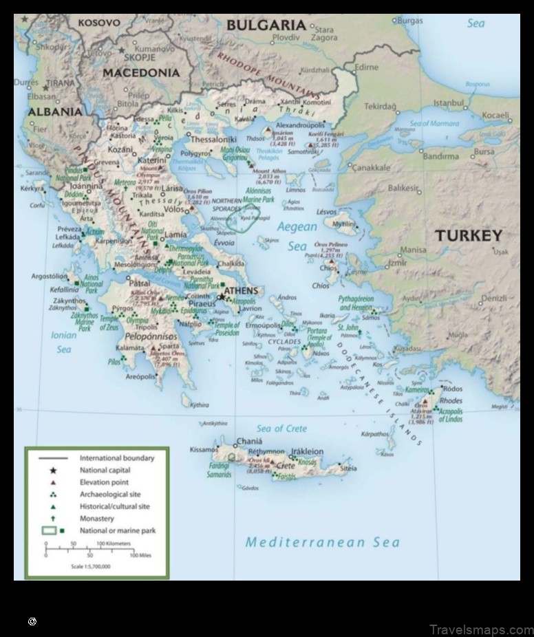 Map of Karyés Greece