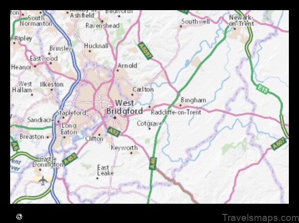 Map of Radcliffe on Trent United Kingdom