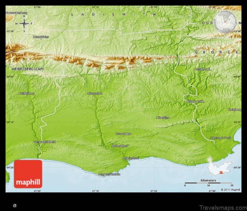 Map of Riversdale South Africa