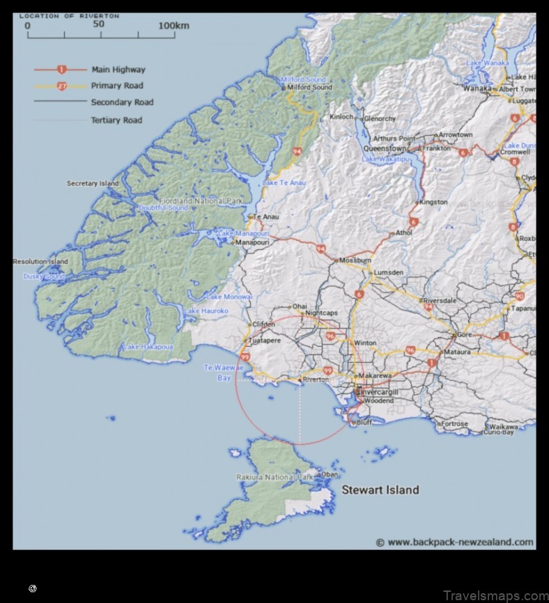 Map of Riverton New Zealand