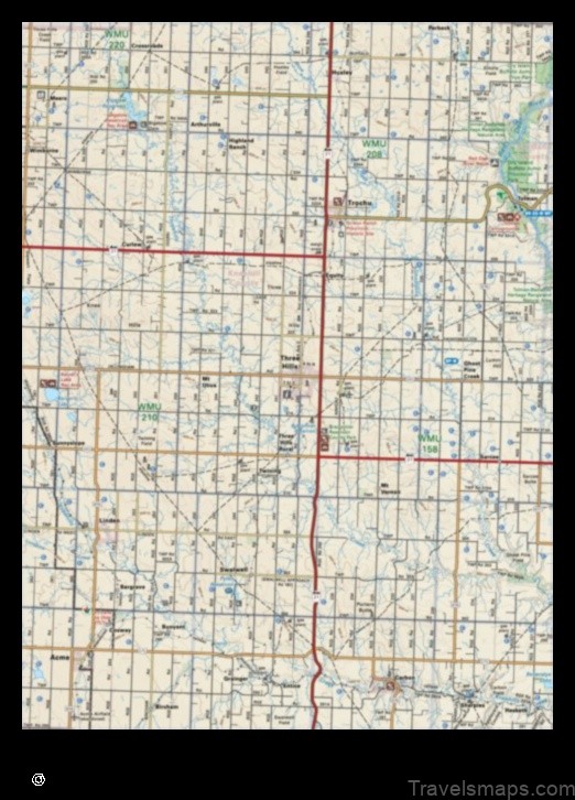 Map of Three Hills Canada