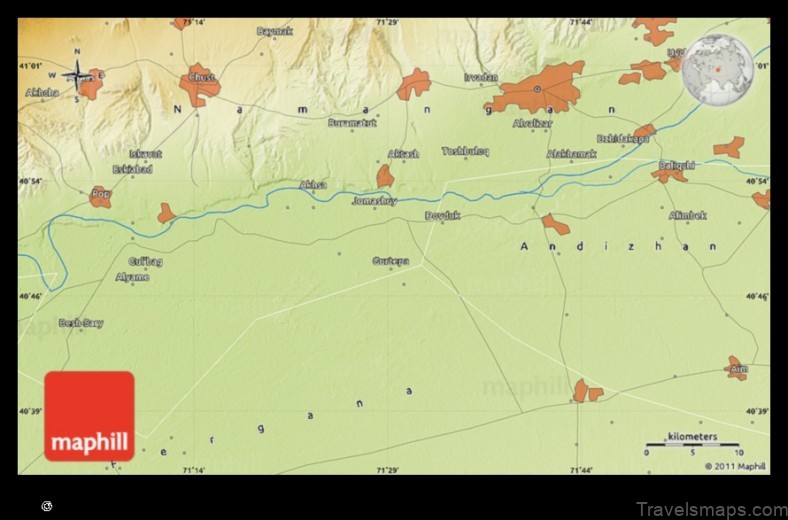 Map of Toshbuloq Uzbekistan