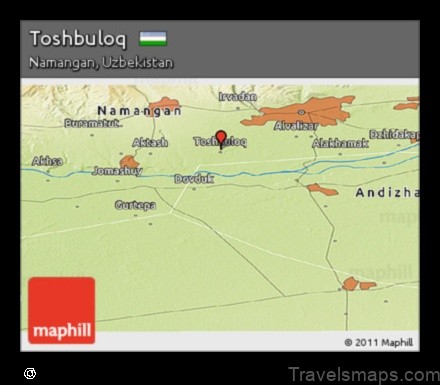 Map of Toshbuloq Uzbekistan