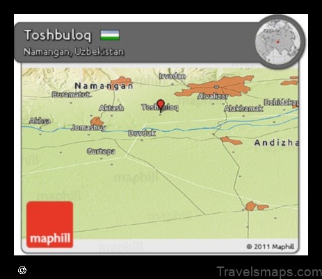 Map of Toshbuloq Uzbekistan