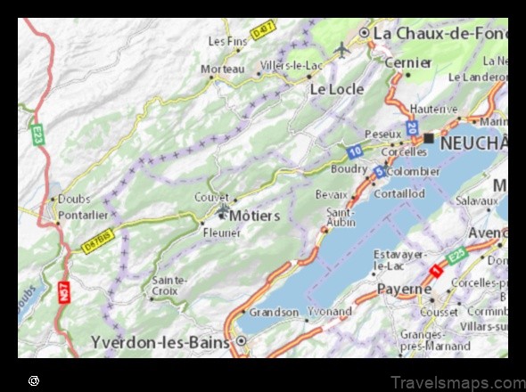 Map of Travers Switzerland