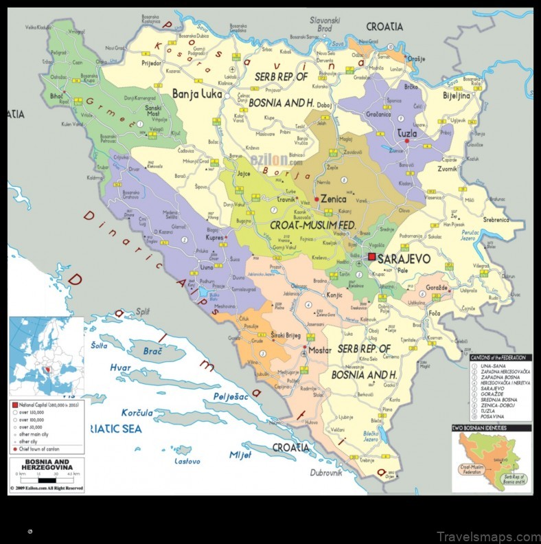 Map of Trn Bosnia and Herzegovina