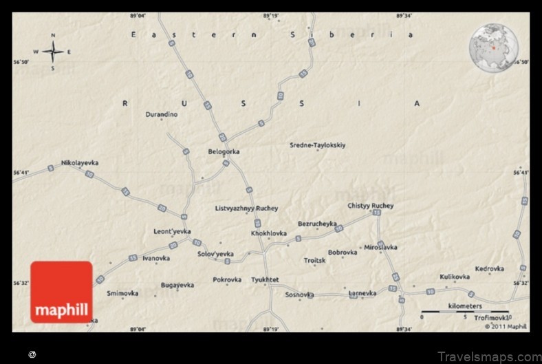 Map of Tyukhtet Russian Federation