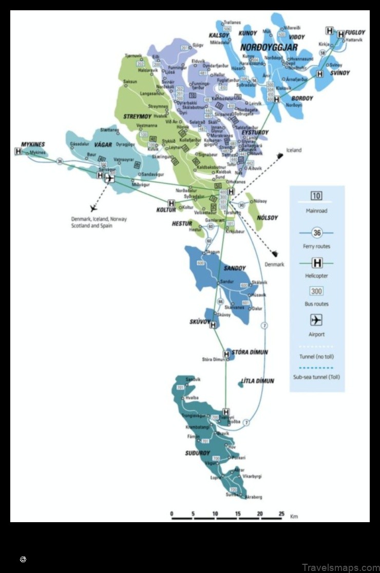 Map of Tórshavn Faeroe Islands