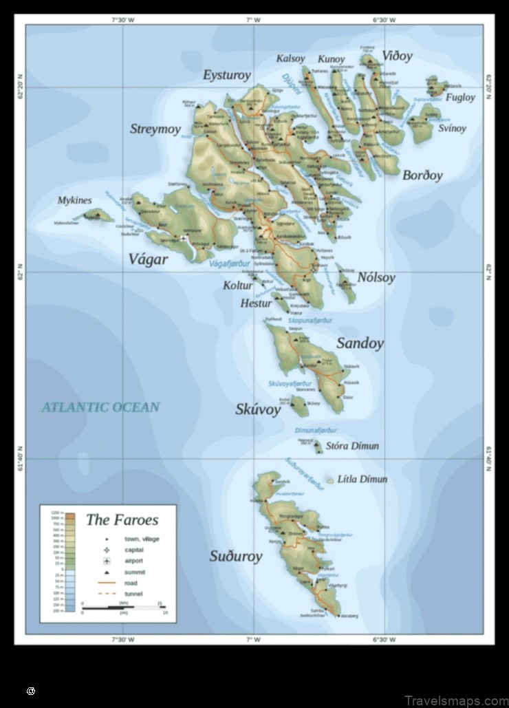 Map of Tórshavn Faeroe Islands