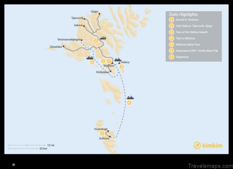 Map of Tórshavn Faeroe Islands