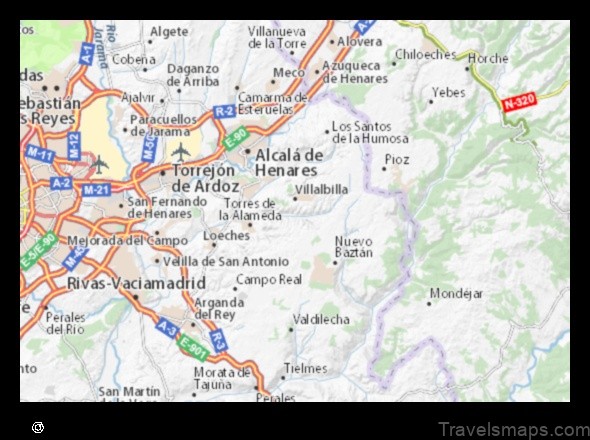 Map of Valverde de Alcalá Spain