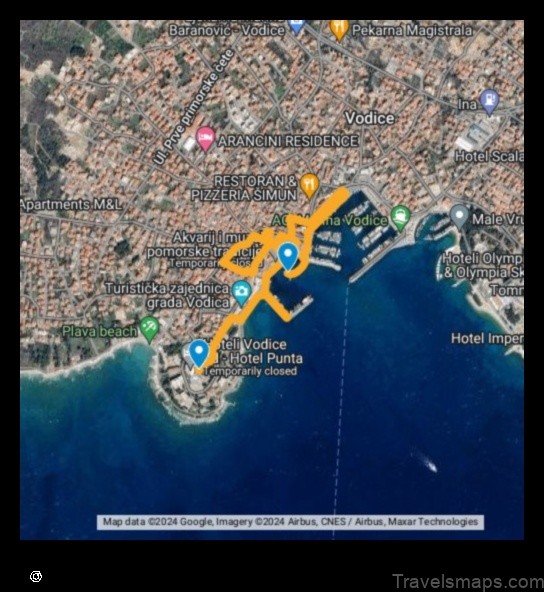 Map of Vodice Croatia