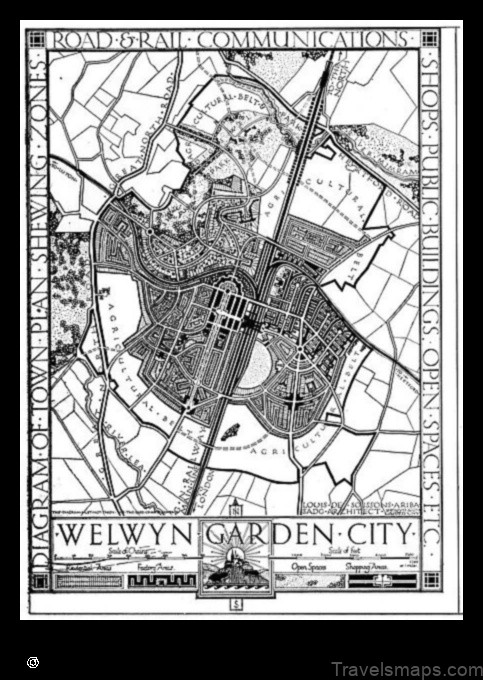 Map of Welwyn Garden City United Kingdom