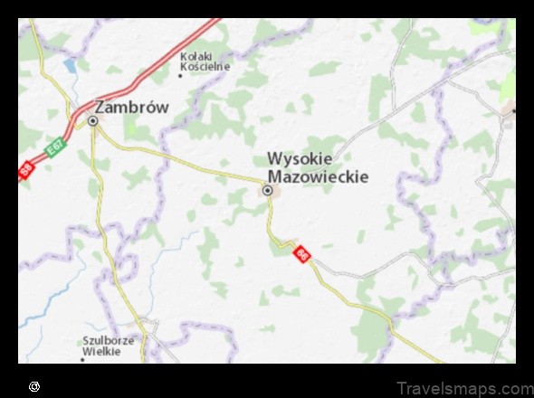 Map of Wysokie Mazowieckie Poland