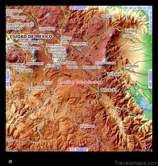 Map of Xochitlan Todos Santos Mexico