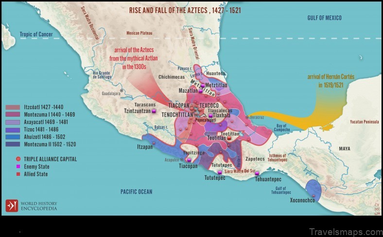 Map of Texcaltic Mexico