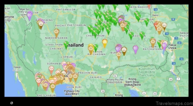 Map of Wang Wiset Thailand