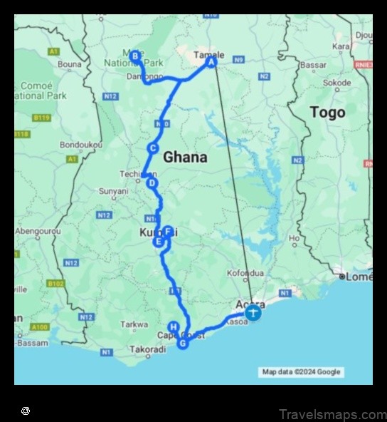 Map of Wankyi Ghana