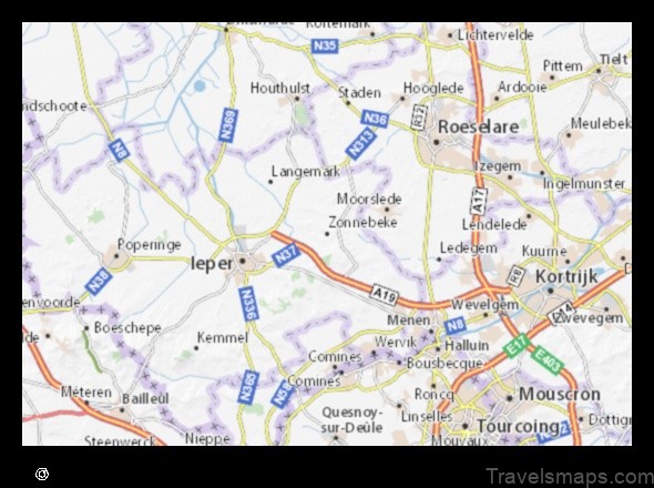 Map of Zonnebeke Belgium