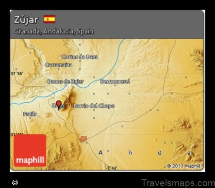 Map of Zújar Spain