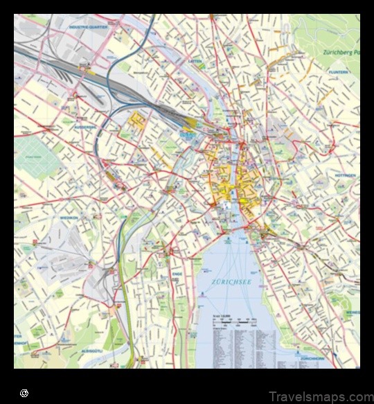 Map of Zürich (Kreis 7) Switzerland