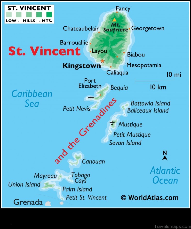 Map of Layou Saint Vincent and the Grenadines