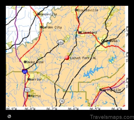 Map of Locust Fork United States