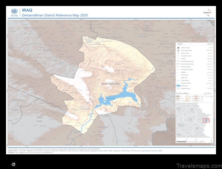 Map of Derbendîxan Iraq