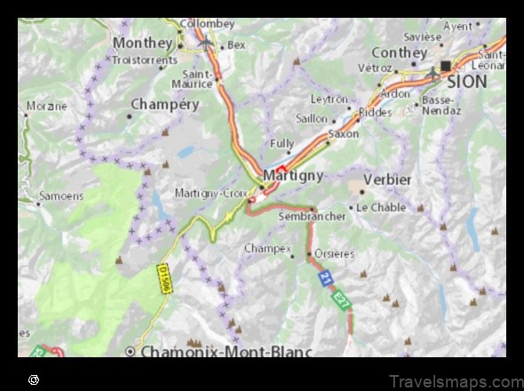 Map of Martigny-Ville Switzerland