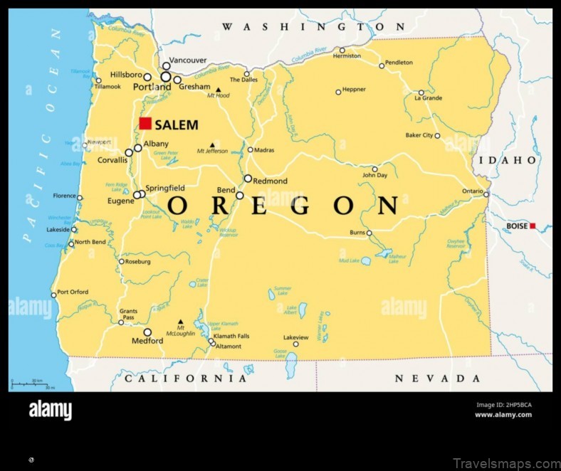 Map of Oregon United States