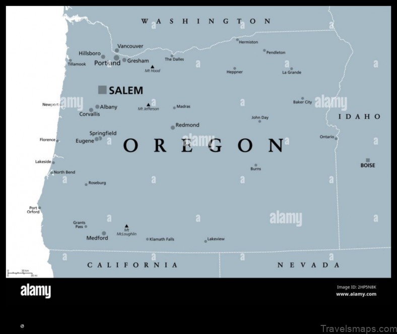 Map of Oregon United States