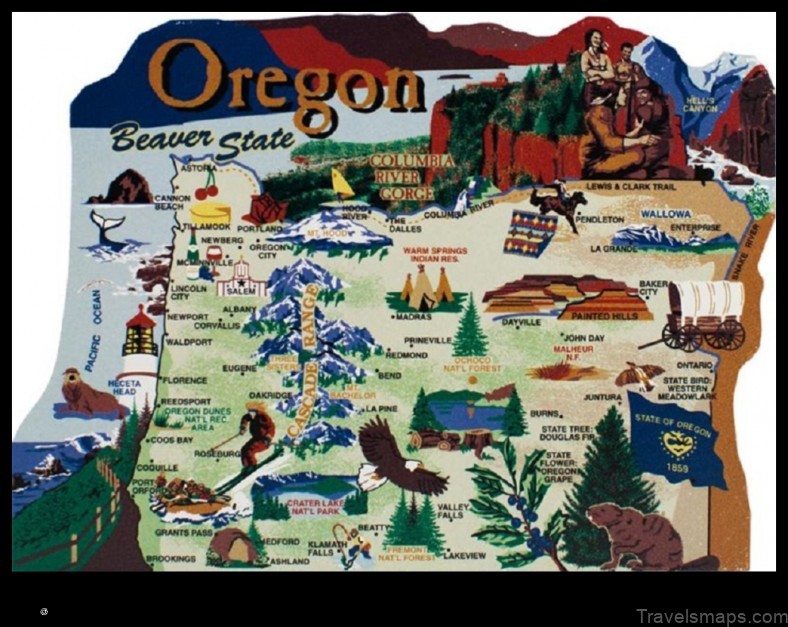 Map of Oregon United States