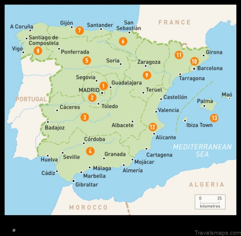 Map of Outes Spain