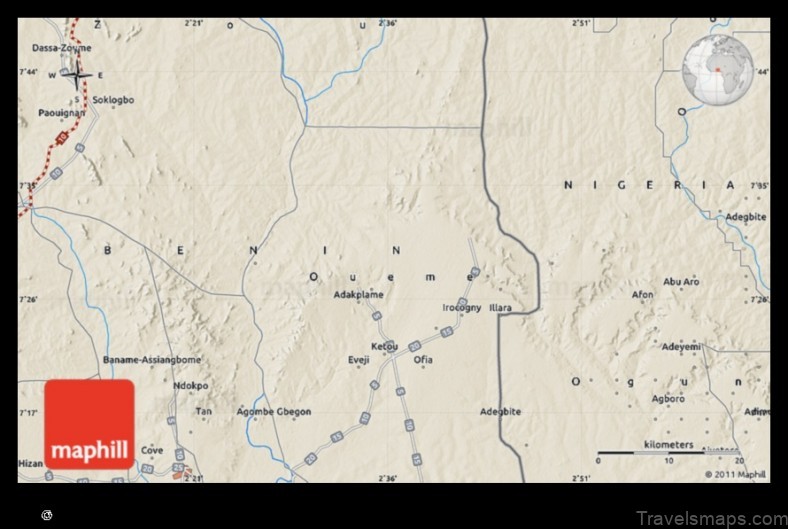 Map of Zagnanado Benin