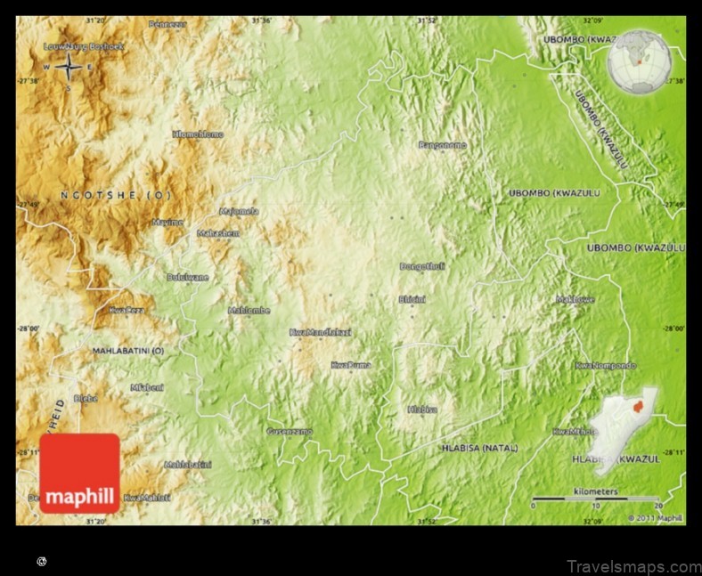 Map of Nongoma South Africa