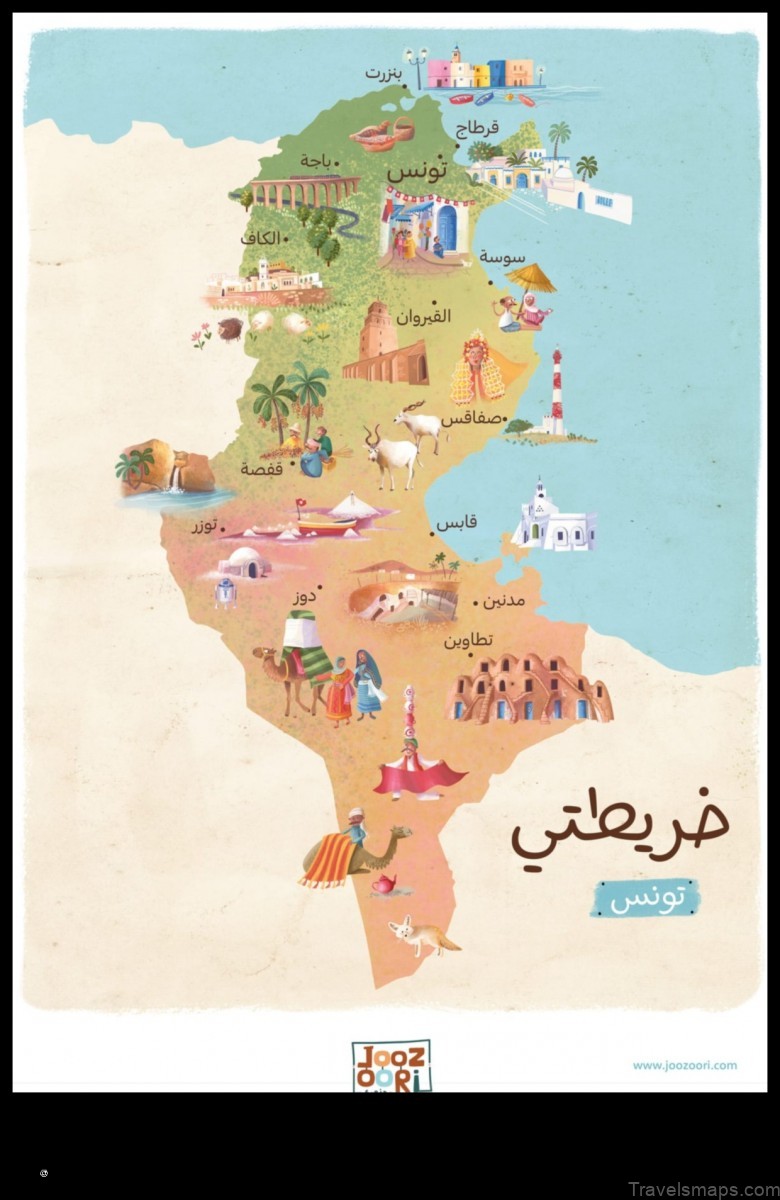 Map of Zaouiet Kountech Tunisia