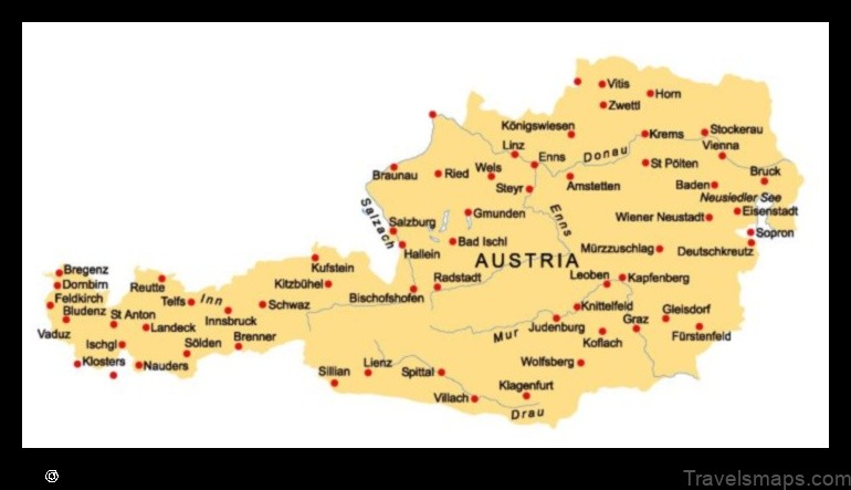 Map of Thüringen Austria